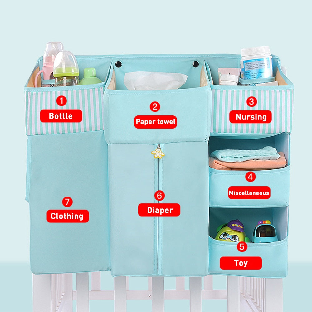Bolsa de Almacenamiento Colgante Universal para Cuna de Bebé para Esenciales