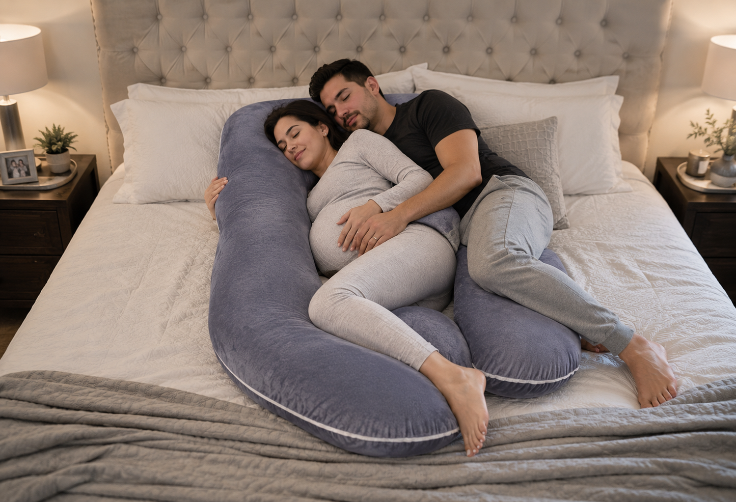 Almohada Ergonómica J para Embarazo y Lactancia