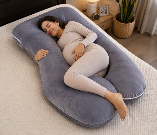 Almohada Ergonómica J para Embarazo y Lactancia