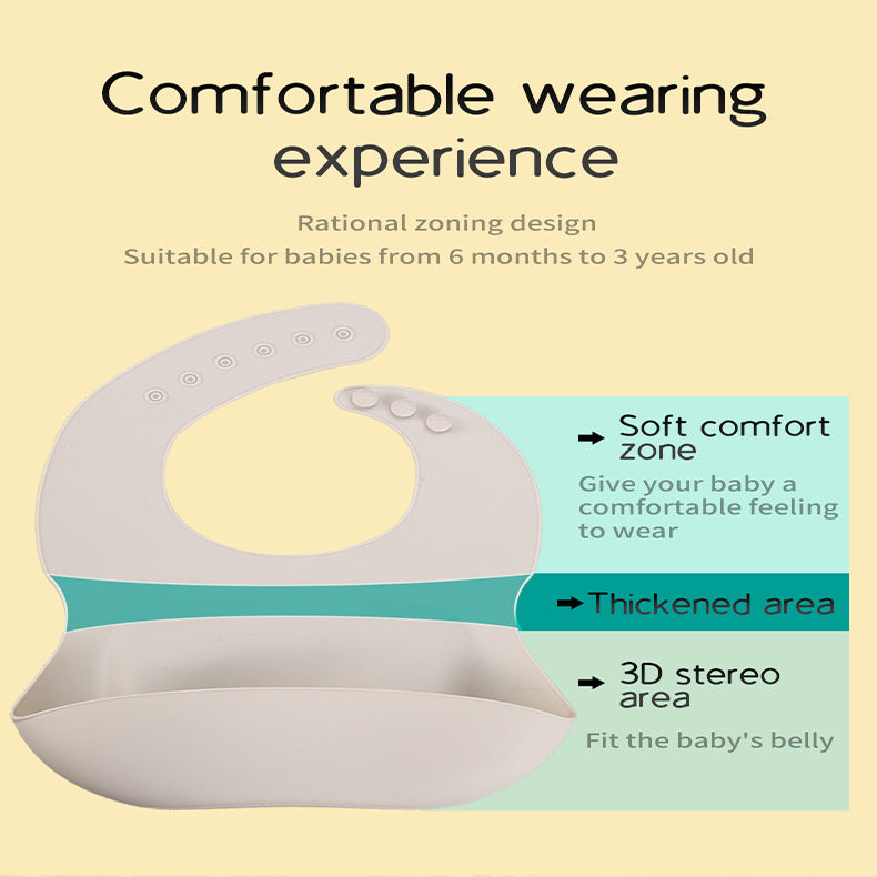 Babero de Silicona para Bebés - Impermeable y Fácil de Limpiar